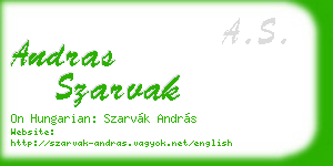 andras szarvak business card